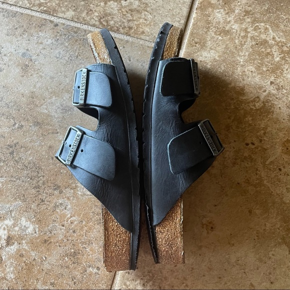 Birkenstock Black Oiled Leather Size 38 Regular - Picture 4 of 4